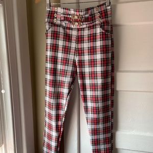 Plaid punk leggings, size 6